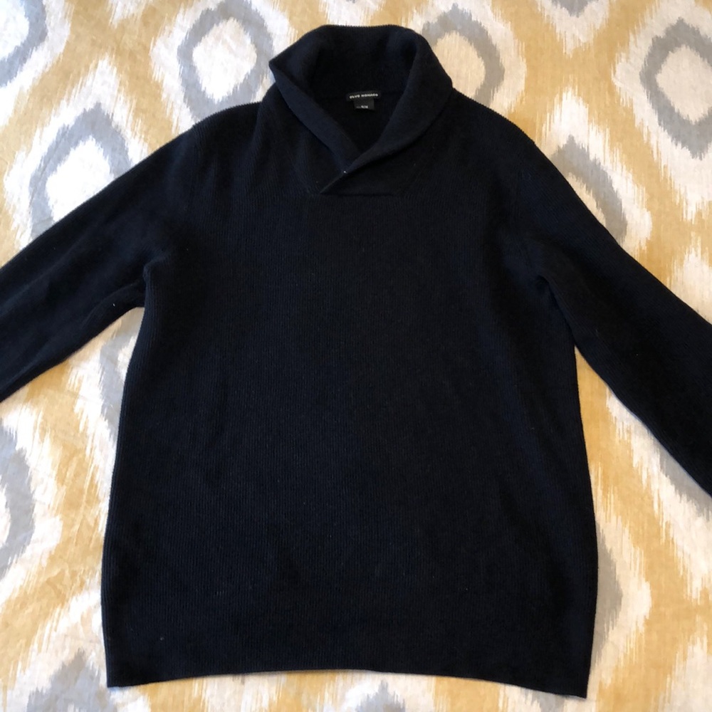 Club Monaco Cotton-Wool Blend Shawl Neck Sweater